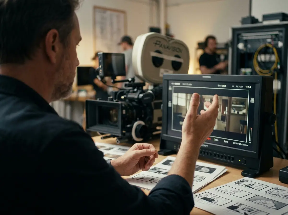 MediaMarvels founder reviewing footage in the studio