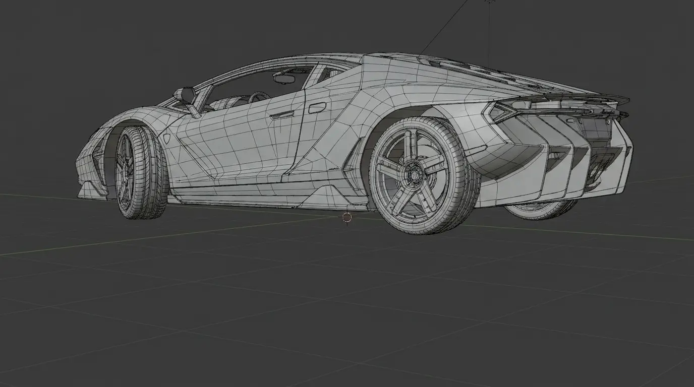 3D wireframe model stage
